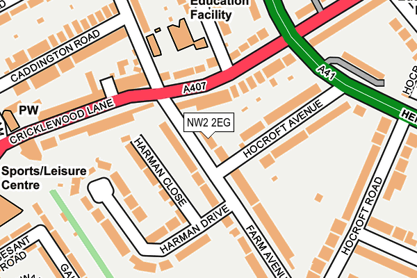 NW2 2EG map - OS OpenMap – Local (Ordnance Survey)