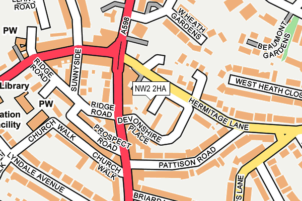 NW2 2HA map - OS OpenMap – Local (Ordnance Survey)