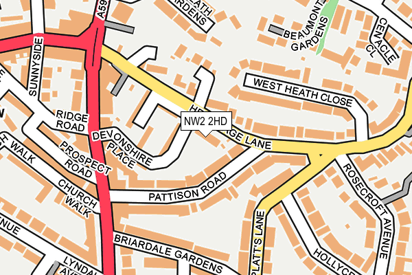 NW2 2HD map - OS OpenMap – Local (Ordnance Survey)
