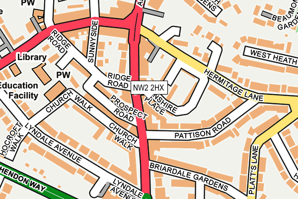 NW2 2HX map - OS OpenMap – Local (Ordnance Survey)