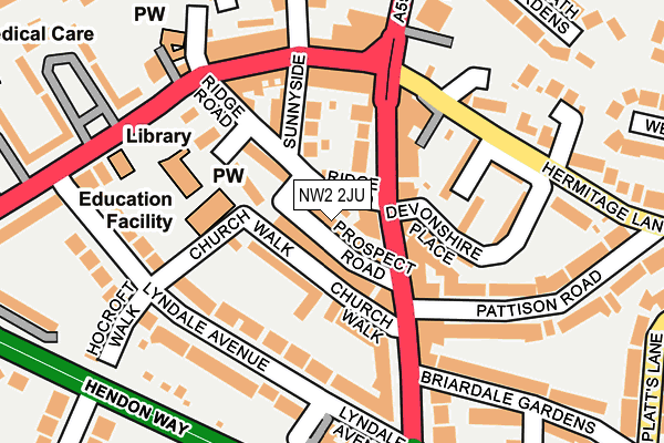 NW2 2JU map - OS OpenMap – Local (Ordnance Survey)