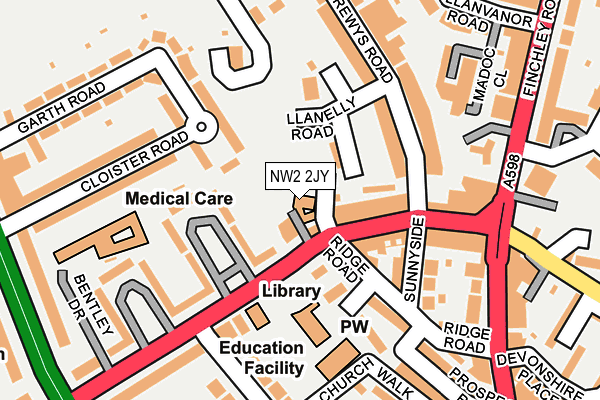 NW2 2JY map - OS OpenMap – Local (Ordnance Survey)