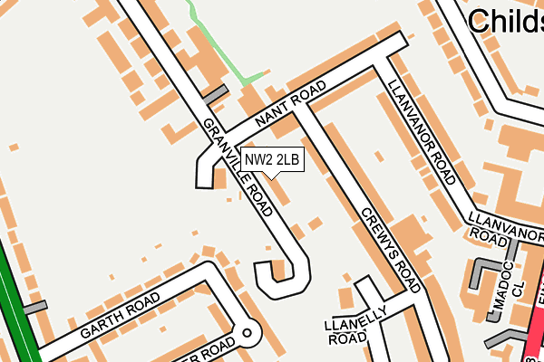 NW2 2LB map - OS OpenMap – Local (Ordnance Survey)