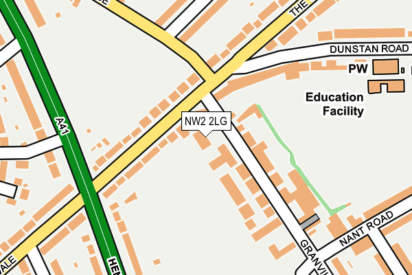 NW2 2LG map - OS OpenMap – Local (Ordnance Survey)