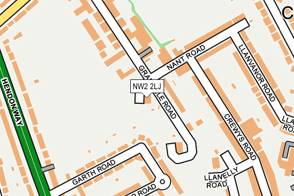 NW2 2LJ map - OS OpenMap – Local (Ordnance Survey)