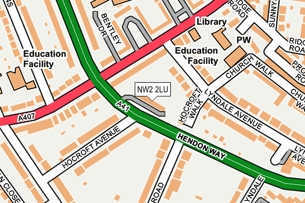 NW2 2LU map - OS OpenMap – Local (Ordnance Survey)