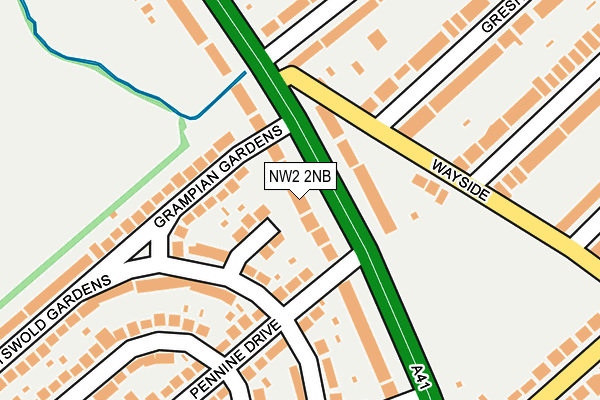 NW2 2NB map - OS OpenMap – Local (Ordnance Survey)