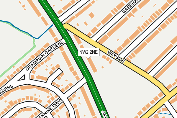 NW2 2NE map - OS OpenMap – Local (Ordnance Survey)