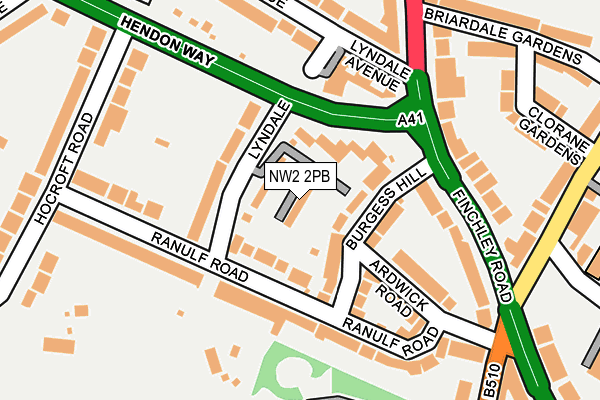 NW2 2PB map - OS OpenMap – Local (Ordnance Survey)