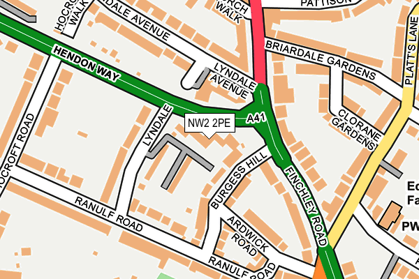 NW2 2PE map - OS OpenMap – Local (Ordnance Survey)