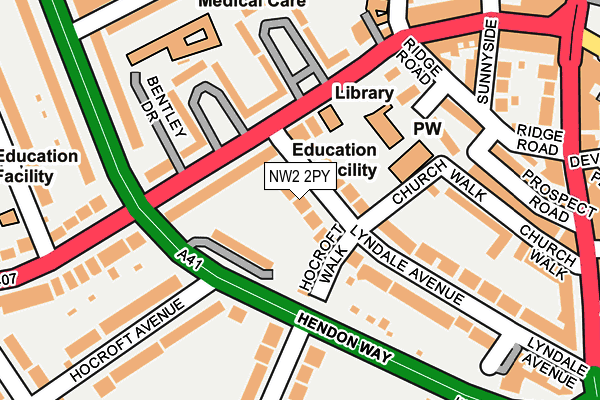 NW2 2PY map - OS OpenMap – Local (Ordnance Survey)