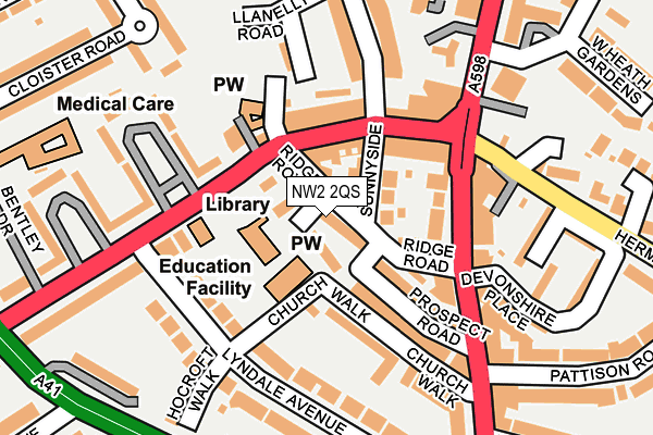NW2 2QS map - OS OpenMap – Local (Ordnance Survey)
