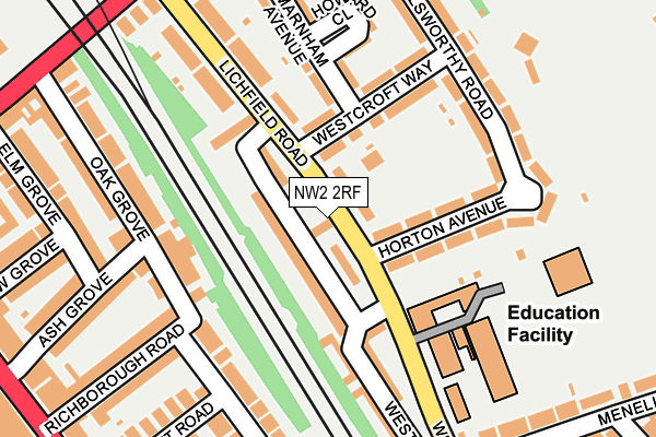 NW2 2RF map - OS OpenMap – Local (Ordnance Survey)