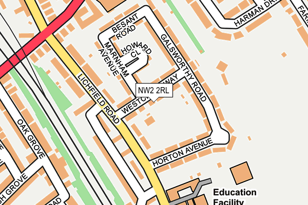 NW2 2RL map - OS OpenMap – Local (Ordnance Survey)