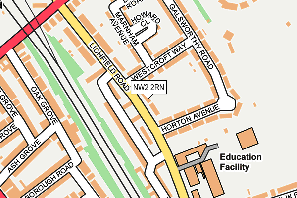 NW2 2RN map - OS OpenMap – Local (Ordnance Survey)