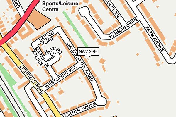 NW2 2SE map - OS OpenMap – Local (Ordnance Survey)