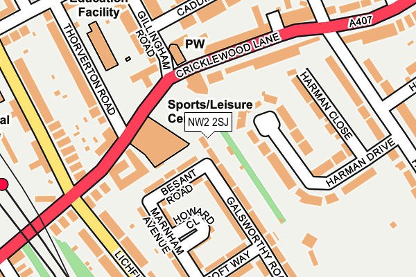 NW2 2SJ map - OS OpenMap – Local (Ordnance Survey)