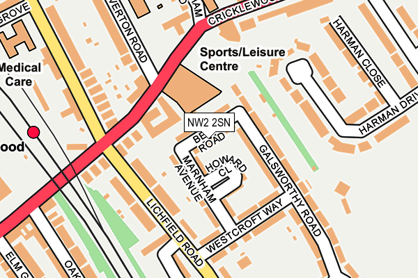 NW2 2SN map - OS OpenMap – Local (Ordnance Survey)