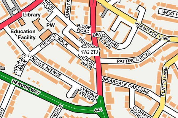 NW2 2TJ map - OS OpenMap – Local (Ordnance Survey)