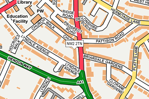 NW2 2TN map - OS OpenMap – Local (Ordnance Survey)