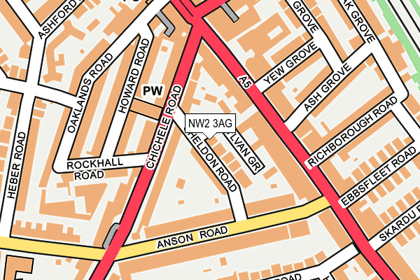 NW2 3AG map - OS OpenMap – Local (Ordnance Survey)