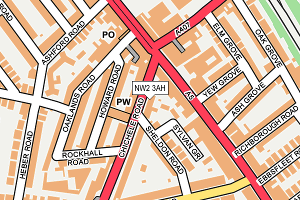 NW2 3AH map - OS OpenMap – Local (Ordnance Survey)