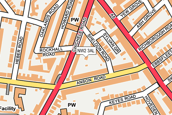 NW2 3AL map - OS OpenMap – Local (Ordnance Survey)