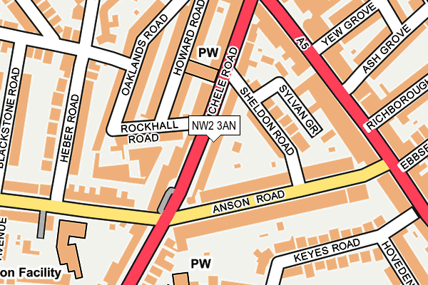 NW2 3AN map - OS OpenMap – Local (Ordnance Survey)