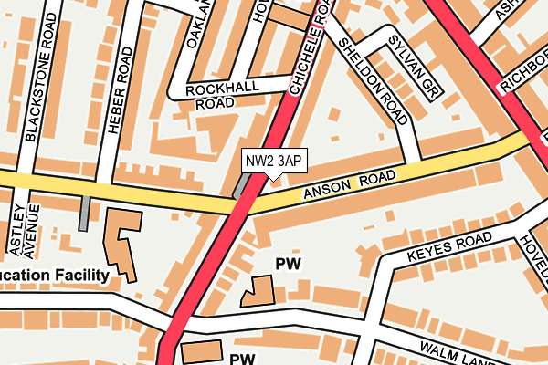 NW2 3AP map - OS OpenMap – Local (Ordnance Survey)