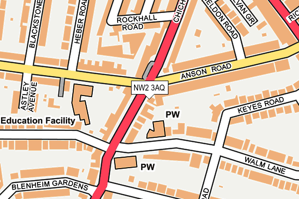 NW2 3AQ map - OS OpenMap – Local (Ordnance Survey)