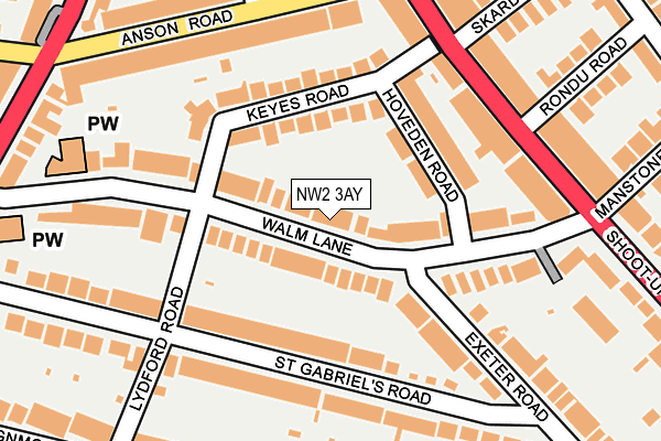 NW2 3AY map - OS OpenMap – Local (Ordnance Survey)