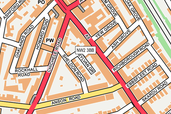 NW2 3BB map - OS OpenMap – Local (Ordnance Survey)