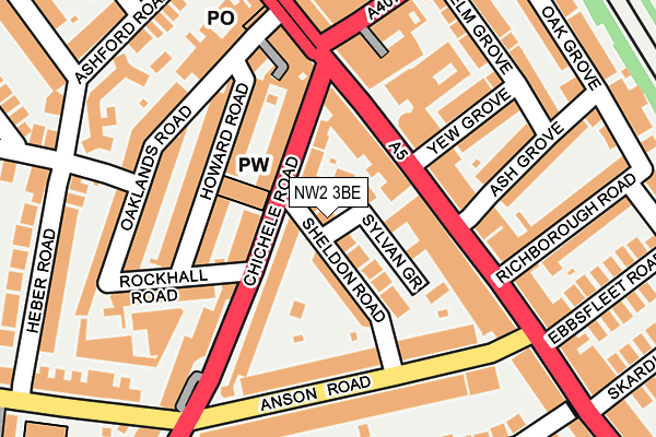 NW2 3BE map - OS OpenMap – Local (Ordnance Survey)
