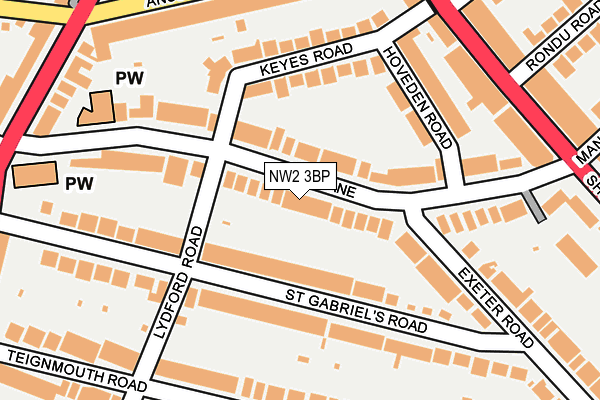 NW2 3BP map - OS OpenMap – Local (Ordnance Survey)