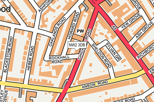 NW2 3DB map - OS OpenMap – Local (Ordnance Survey)