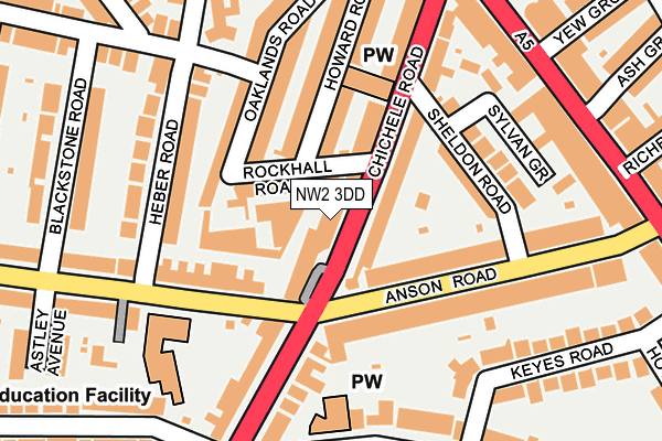 NW2 3DD map - OS OpenMap – Local (Ordnance Survey)