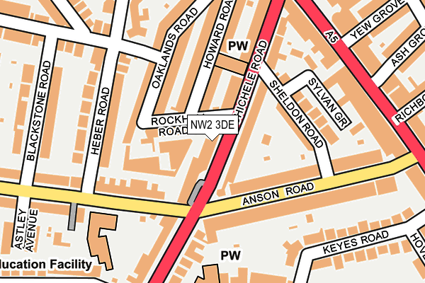NW2 3DE map - OS OpenMap – Local (Ordnance Survey)