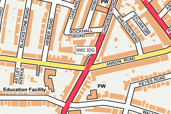 NW2 3DG map - OS OpenMap – Local (Ordnance Survey)