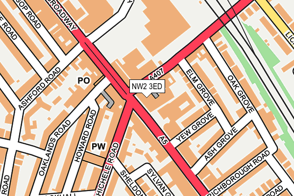 NW2 3ED map - OS OpenMap – Local (Ordnance Survey)
