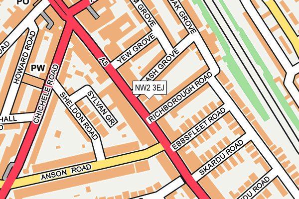 NW2 3EJ map - OS OpenMap – Local (Ordnance Survey)