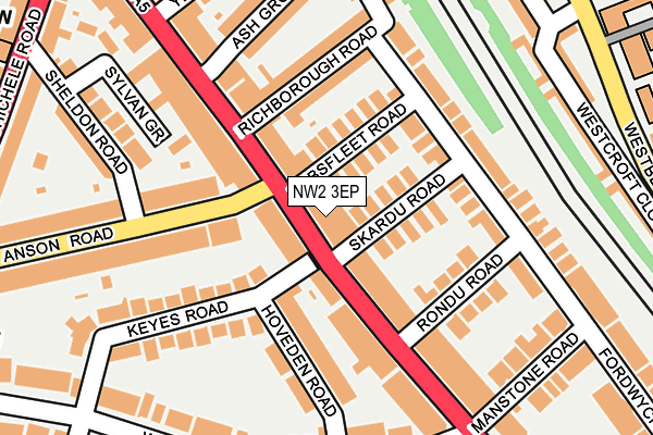 NW2 3EP map - OS OpenMap – Local (Ordnance Survey)