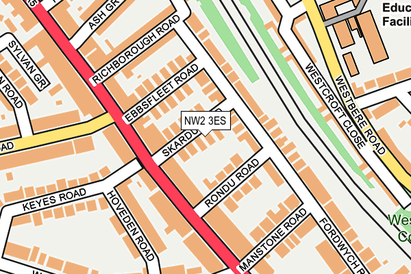 NW2 3ES map - OS OpenMap – Local (Ordnance Survey)