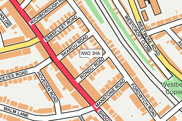 NW2 3HA map - OS OpenMap – Local (Ordnance Survey)