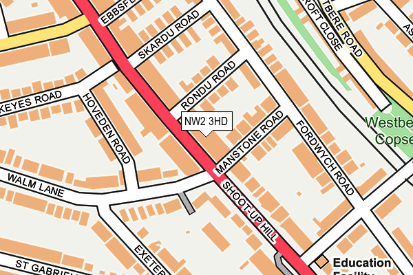 NW2 3HD map - OS OpenMap – Local (Ordnance Survey)