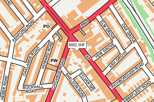NW2 3HF map - OS OpenMap – Local (Ordnance Survey)
