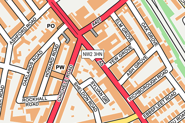 NW2 3HN map - OS OpenMap – Local (Ordnance Survey)