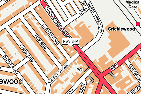 Map of SHEILAS CRICKLEWOOD LTD at local scale