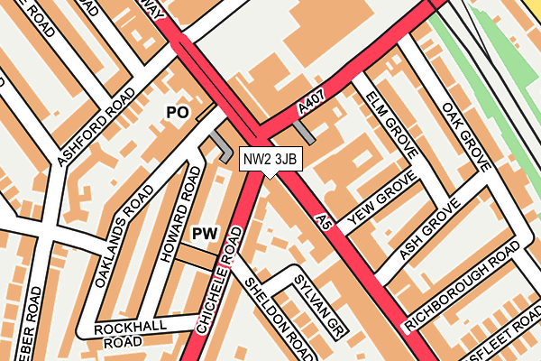 NW2 3JB map - OS OpenMap – Local (Ordnance Survey)