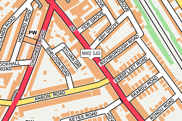 NW2 3JG map - OS OpenMap – Local (Ordnance Survey)