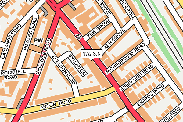 NW2 3JN map - OS OpenMap – Local (Ordnance Survey)